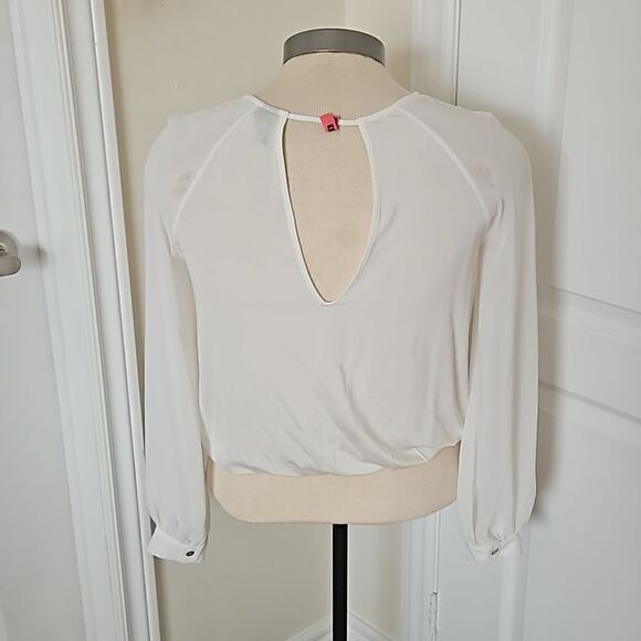 Marciano Women's Puff Sleeves With Elastic Waistband Size Small Off White - Picture 4 of 16